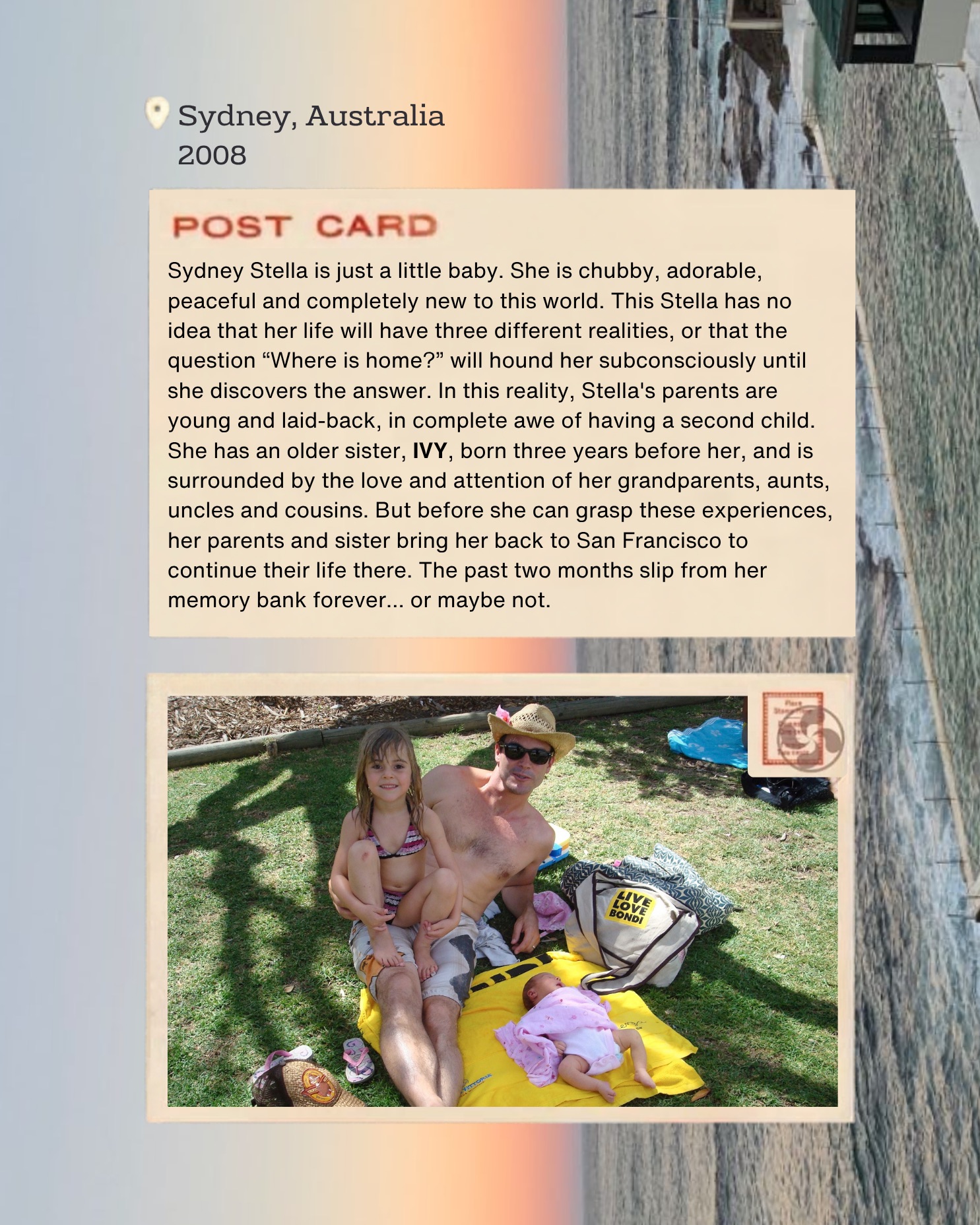Page 7 of Stella&rsquo;s autobiography pitch deck, Are We There Yet?