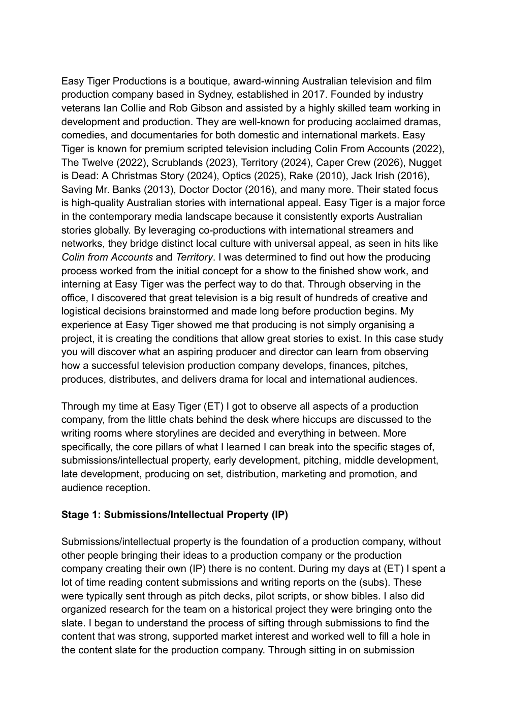 Easy Tiger case study, page 2 of 10