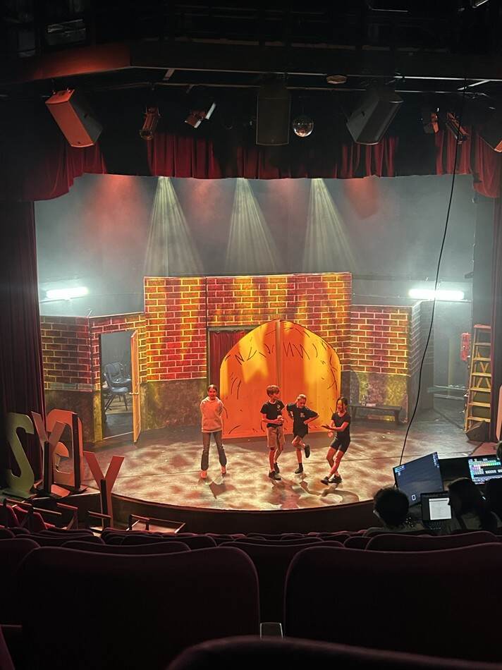 The stage of the local theatre production
