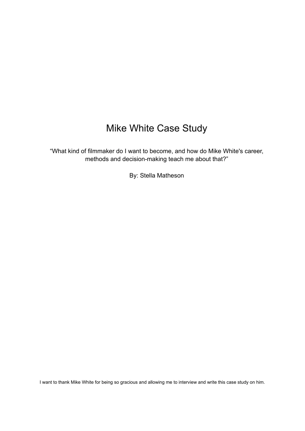 Cover page of the case study