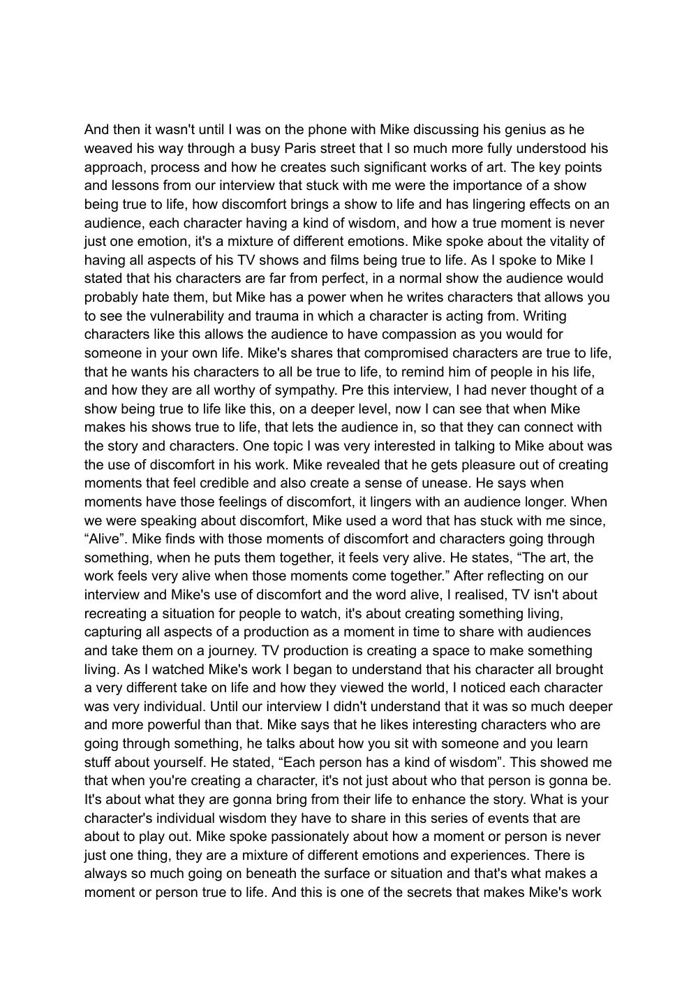 Mike White case study, page 3 of 7