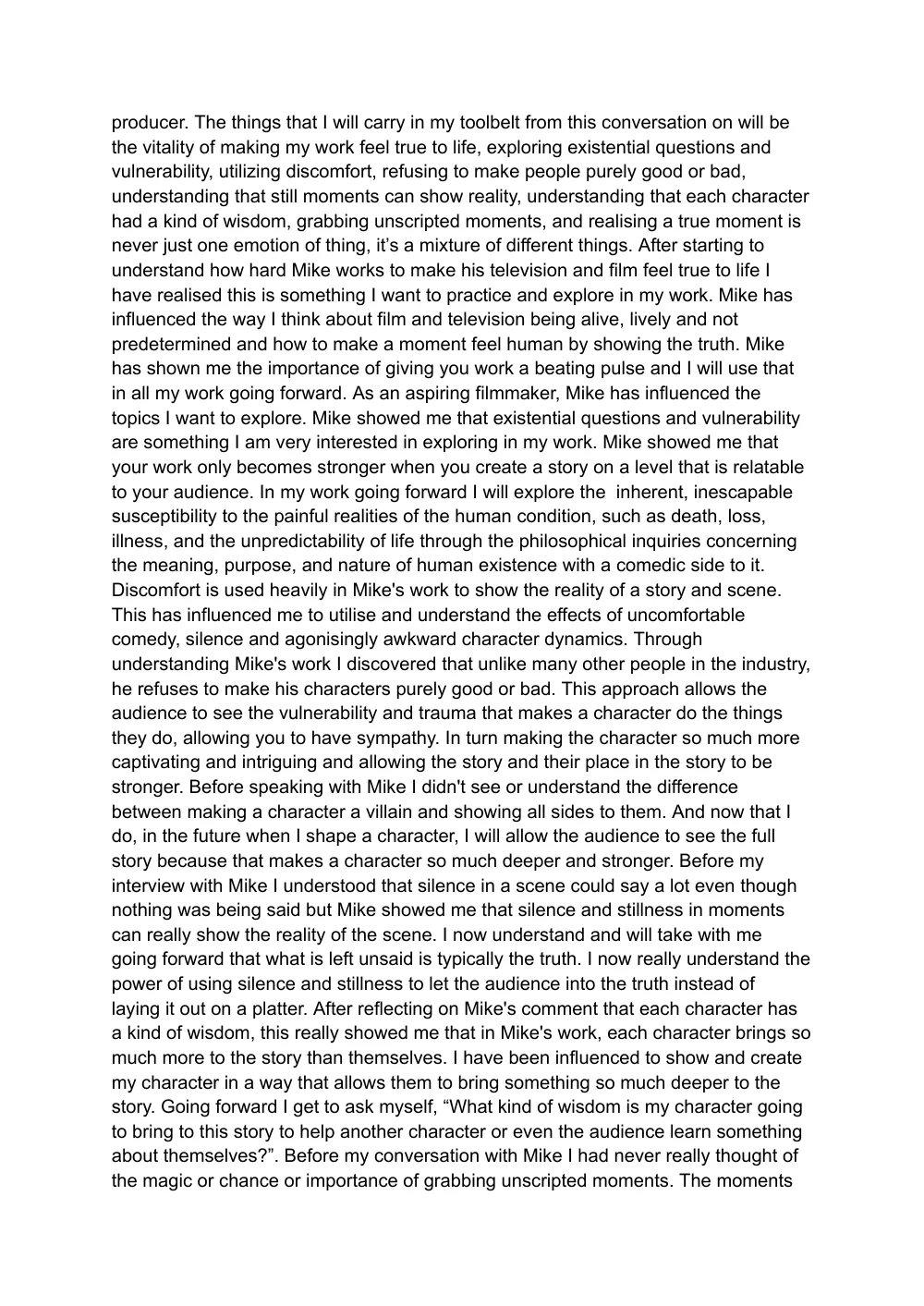 Mike White case study, page 6 of 7