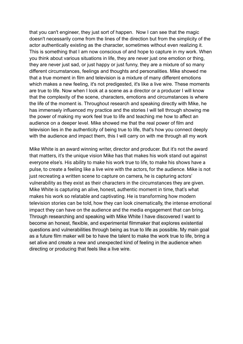 Mike White case study, page 7 of 7