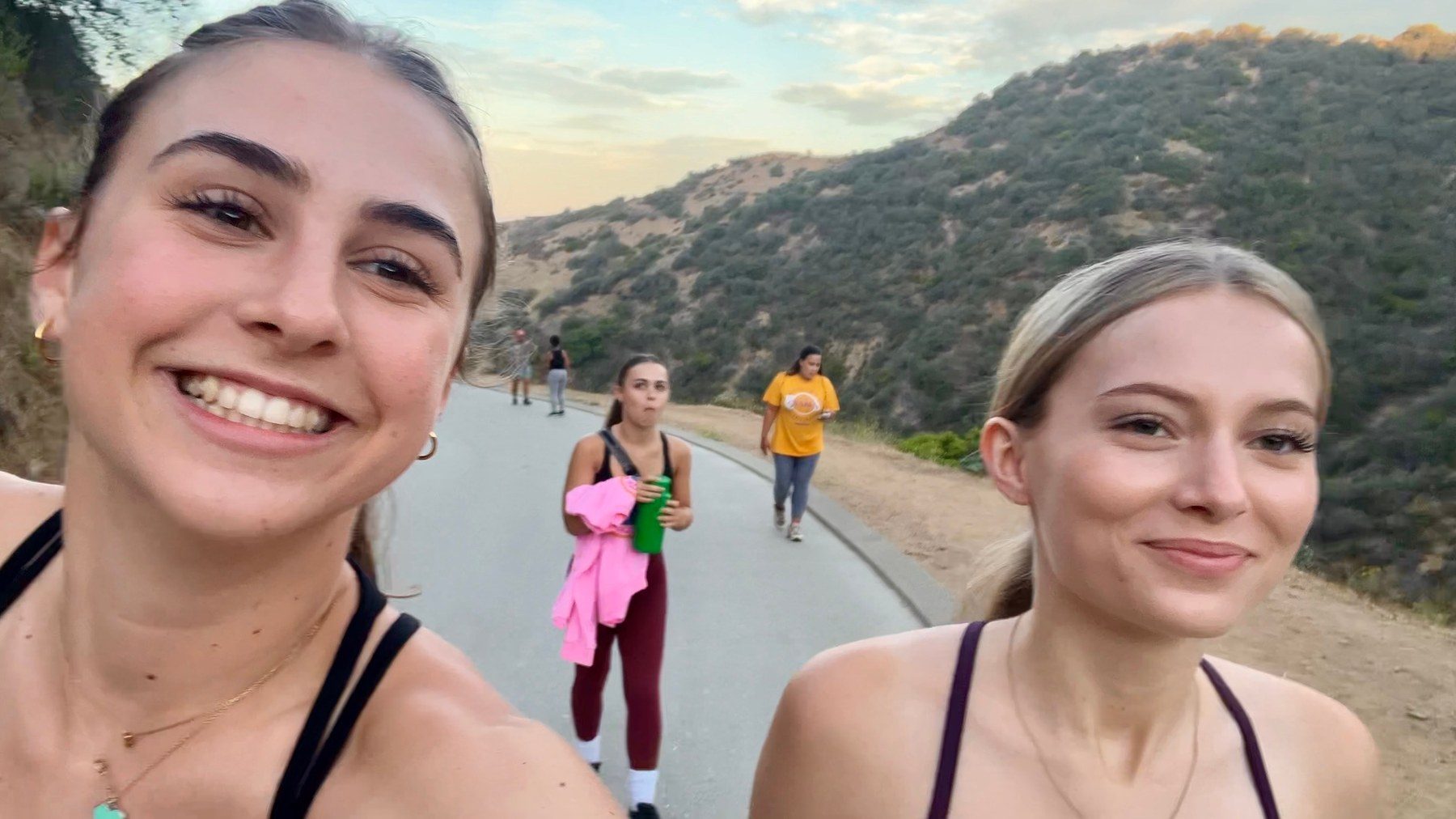 Stella hiking with friends